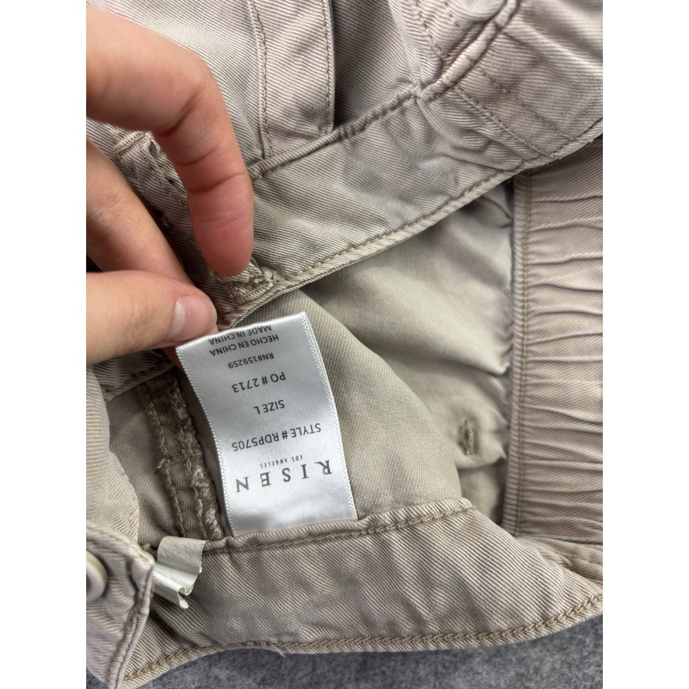 Risen Jeans Women's L High Rise Wide Leg Tencel Pocket Cargo Pants Boho Coastal - Picture 7 of 10